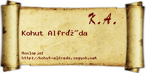 Kohut Alfréda névjegykártya